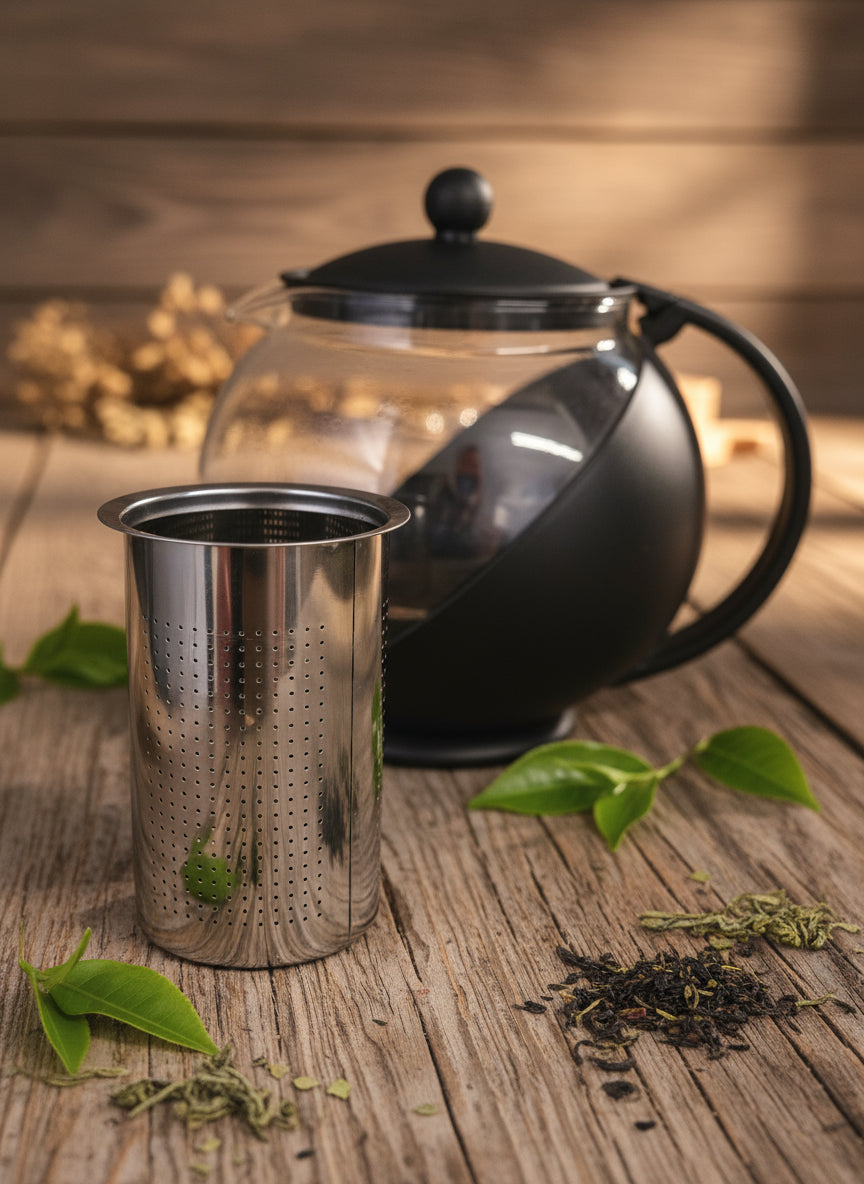 Black and Glass tea pot - Triple Moon Massage LLC