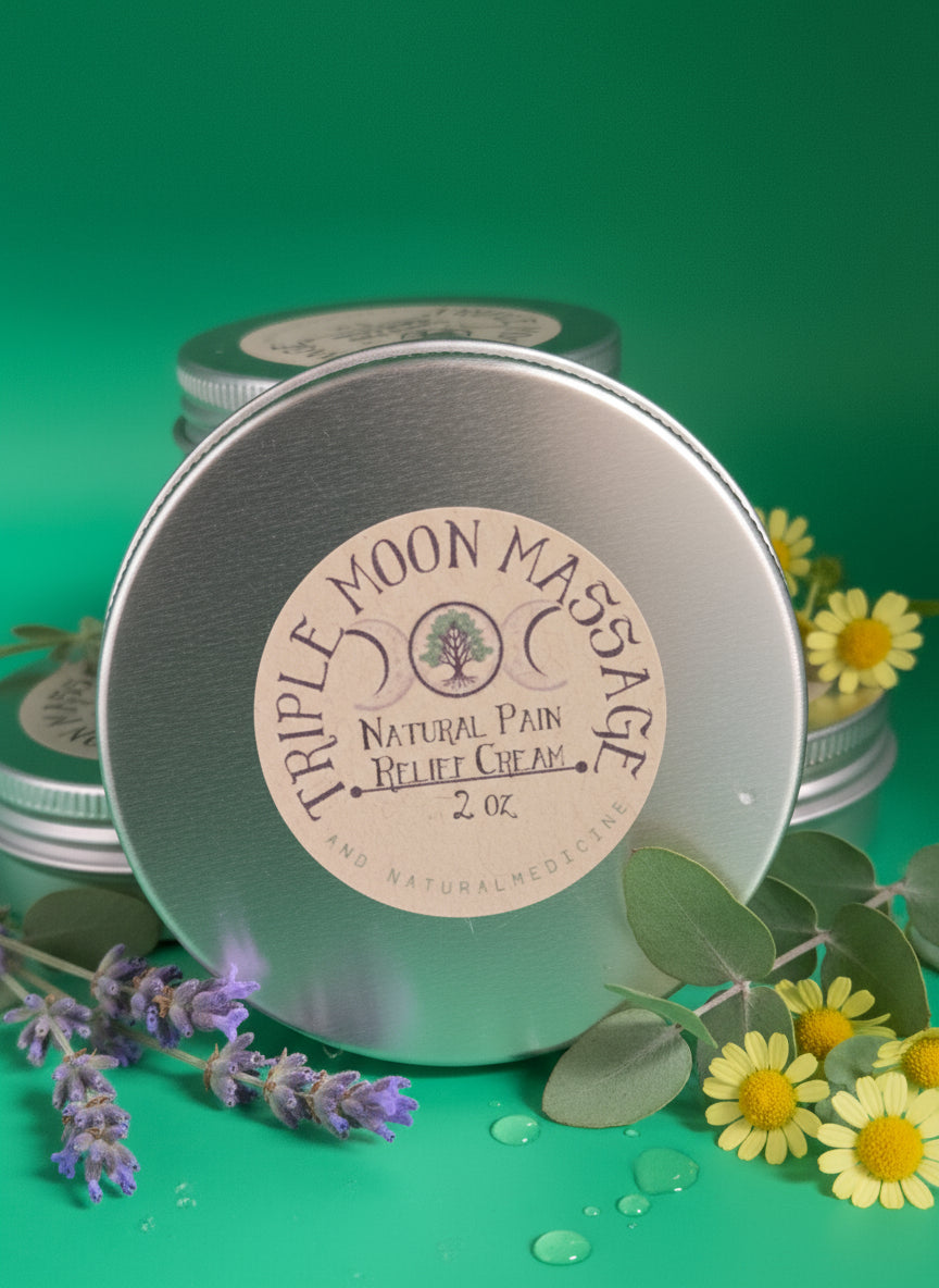 Silver tin with a label on a green background