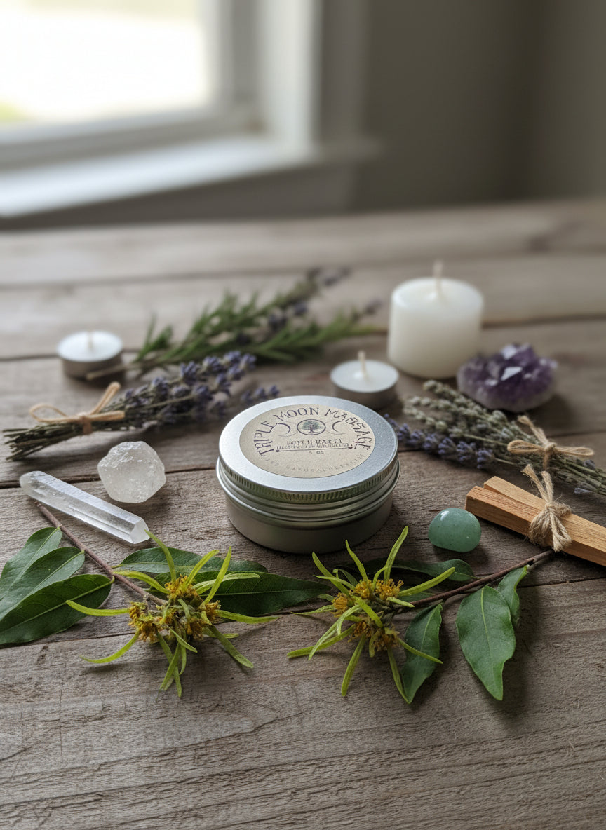 Metallic tin with a label on a green background