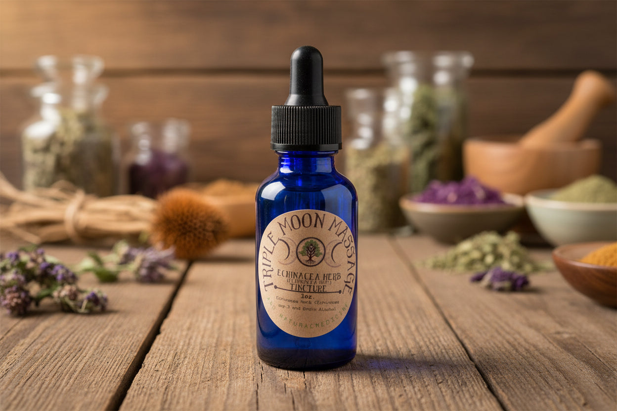 Bottle with a label on a green background