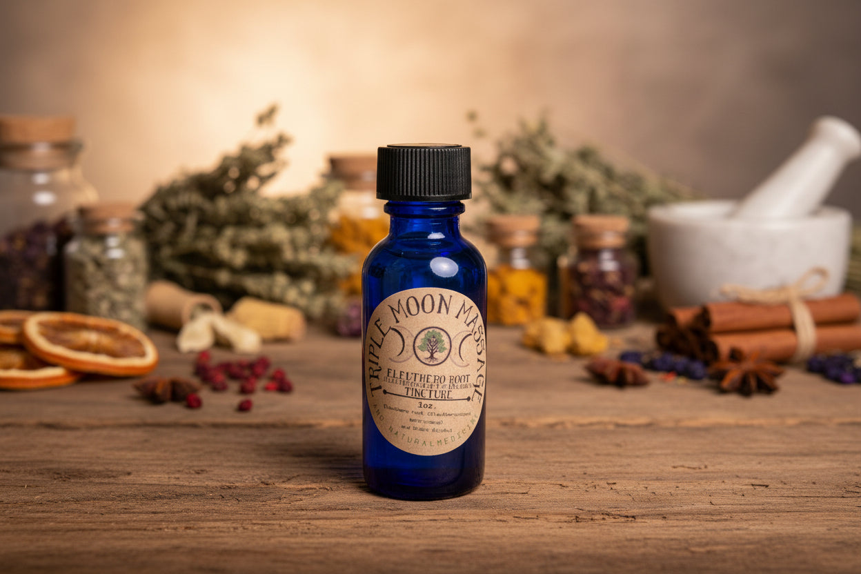 Bottle with a label on a green background